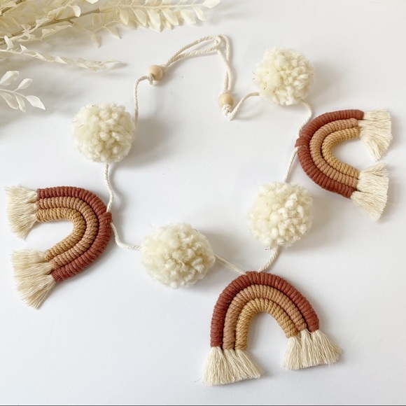 Macrame Rainbow Garland Baby Shower Garland Decor Baby Room Decor - Picture 5 of 5